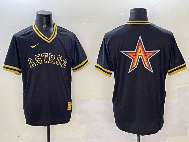 Men Houston Astros Blank Black Gold Game 2025 Nike MLB Jersey style 4